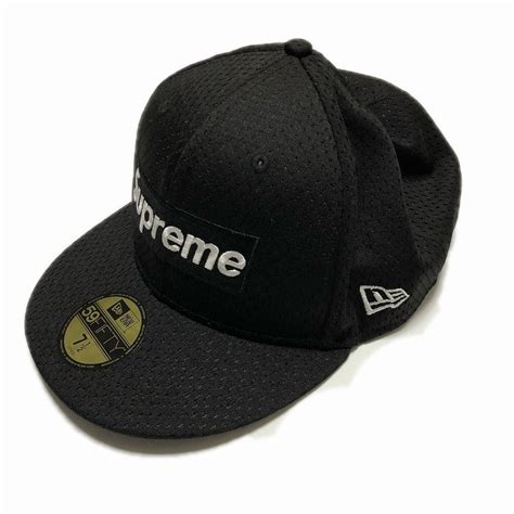 supreme 18ss mesh box logo new era black 7 1 2 